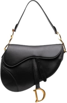 Dior Pre-owned Saddle Bag - Dames - Vintage Schoudertas - Zwart - ONE Size - Leer - Vintage