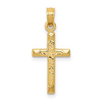 Diamond2Deal 14k Yellow Gold Cross Pendant