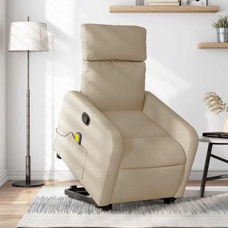 vidaXL Vidaxl - Silla De Masaje Reclinable De Pie De Tela Color Crema