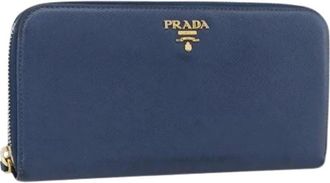 Prada Pre-owned Wallets, female, Blue, Size: ONE SIZE Pre-owned Vintage Long Wallet