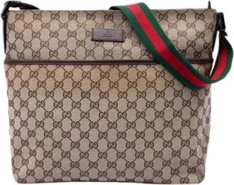 Gucci Pre-owned Canvas gucci-bags - Dames - Vintage Schoudertas - Beige - ONE Size - Vintage