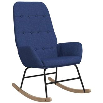 vidaXL Poltrona a Dondolo Blu in Tessuto - Vidaxl