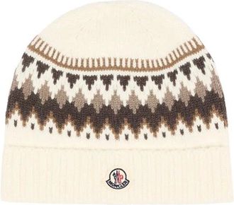 Moncler Accessoires, unisex, Wit, M, Wol, Berretto Tricot