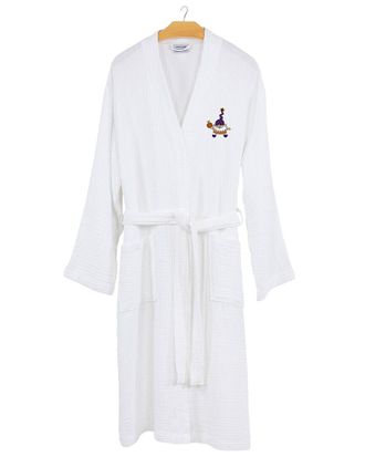 Linum Home Textiles Turkish Cotton Waffle Weave Embroidered Unisex Halloween Bathrobe