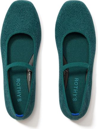 Rothy's The ReVelvet Max Square Mary Jane in Revelvet Everglade at Nordstrom, Size 12.5