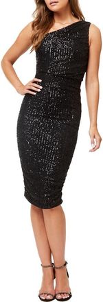 By Design Sequin One-Shoulder Midi Dress in Black at Nordstrom Rack, Size X-Small
