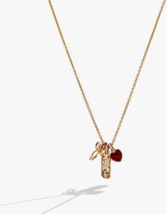 Alex and Ani There Cannoli Be You Bow & Heart Multi Charm Cluster Necklace in Gold at Nordstrom