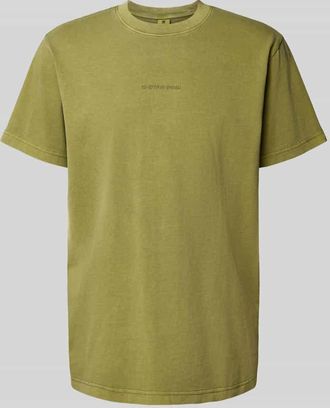 G-Star T-Shirt mit Label-Patch in Oliv, Größe XXL