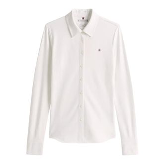 Tommy Hilfiger Shirts, female, White, Size: XL 1985 Slim Fit Pique Shirt