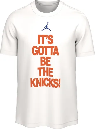 Nike Jordan Mens Its Gotta Be The Knicks 2025-26 NBA Championship Tee Jordan T-Shirt in White | JU0235-100