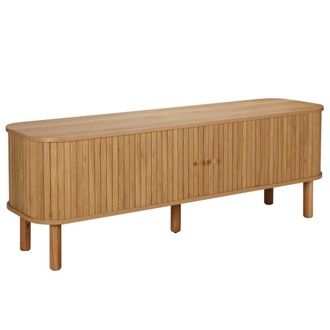 Oviala Mueble de tv escandinavo con 2 puertas l150 cm efecto madera clara