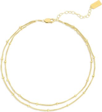 Set & Stones Palmer Layered Anklet in Gold at Nordstrom, Size 9.25