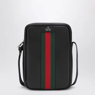 Gucci Black leather bag with Web detail