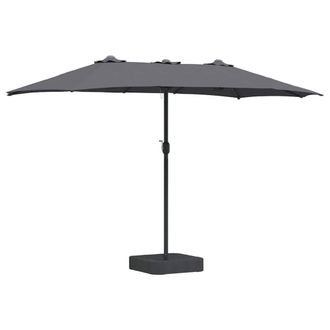 Berkfield Home Garden Parasol Folding Anthracite 385 x 209 x 244 cm Fabric in Dark Grey