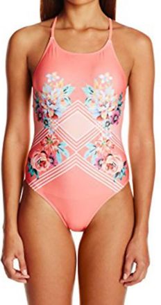 Minkpink Blooming Floral Cross Back Strap One-Piece In Peach