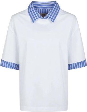 N&deg;21 T-shirt Effetto Camicia - Dames - Polos - Wit - M - Katoen - Tops