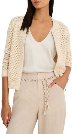 Nic+Zoe Zip Front Knit Cardigan in Classic Cream at Nordstrom, Size Xx-Large