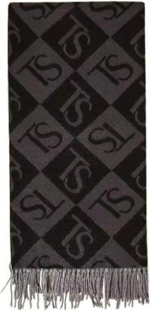 Twinset Stola jacquard met logoprint - Dames - Wintersjaals - Grijs - ONE Size - Accessoires