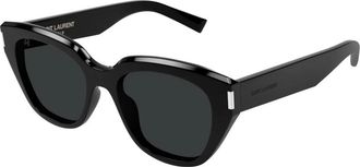 Saint Laurent Corner Angle Zonnebril - Dames - Zonnebrillen - Zwart - 52 MM - Nylon - Accessoires