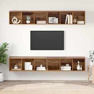 vidaXL Conjunto De Mueble De Tv 4 Pcs Madera Vieja 37 X 37 X 1075 Cm