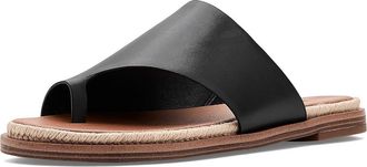Lucky Brand Kihly Toe Loop Flat Sandals Womens Sandals Black : 8.5 M, Leather