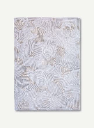 Louis De Poortere Coral Design - Alfombra Estructurada Para Meditaci&oacute;n - Hecha En B&eacute;lgica - Acabado A Mano - Antideslizante Natural - 100% Poli&eacute;ster - Blanco Ostra - 14