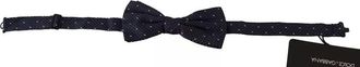 Dolce & Gabbana Patterned Silk Bow Tie - Navy