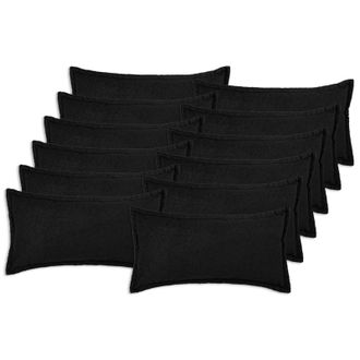 vidaXL Funda De Almohada 12 Pcs Houten Negro 40 X 80 Cm Boucl&eacute; Vidaxl