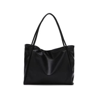Generic Large Soft Leather Tote Bag Womens Handbag Underarm Single Oulder For Commuting Trendy Design(Black)