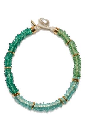 Lizzie Fortunato Lita Beaded Cultured Freshwater Pearl Necklace in Blue/green at Nordstrom