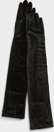 Simons Womens Long velvet gloves