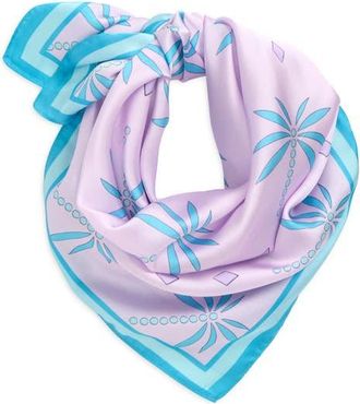 Frasier Sterling Palm Square Scarf in Purple at Nordstrom