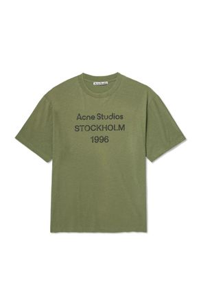 Acne Studios Exford Distressed Logo-Print Cotton-Jersey T-Shirt