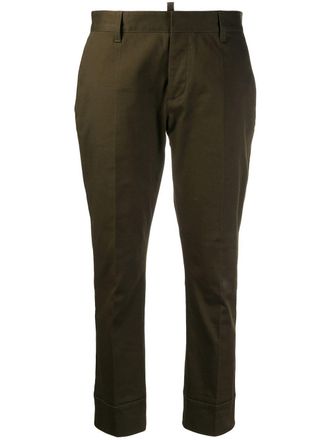 Dsquared2 classic tailored trousers - women - Cotton/Cotton/Spandex/Elastane - 40 - Green