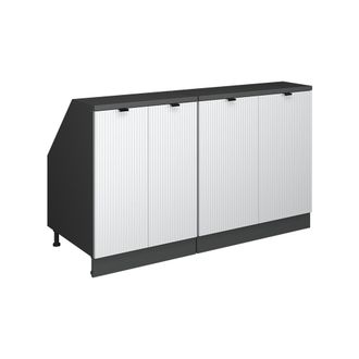 Vicco Conjunto De Armarios Para Techo Inclinado Rion, Ondulaci&oacute;n Blanca, 140 Cm Lote De 2 Carcasas De Armario 60 Cm De Profundidad, Vicco