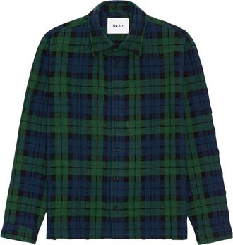 Nn.07 Nn07, Heren, Overhemden, Groen, Maat: XL Wol