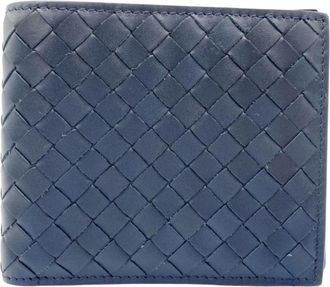 Bottega Veneta Blue Intrecciato Coin Purse/Coin Case (Pre-Owned)