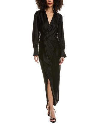 SIMKHAI Talita Classic Draped Front Midi Dress