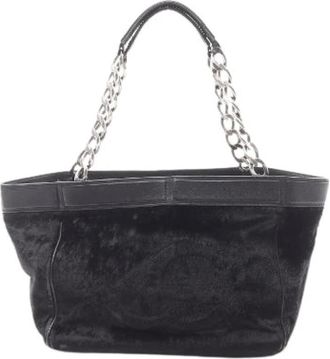 Chanel Pre-owned Tote Bags, female, Black, Size: ONE SIZE Pre-owned Leather Tote Bag
