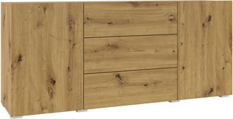 Petits Meubles Aparador 2 puertas 3 cajones estratificado marrón