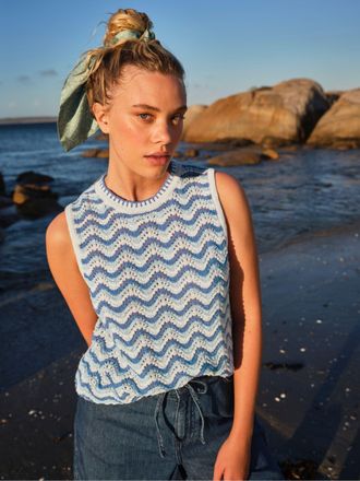 Fat Face FatFace Wilma Blue Knitted Tank