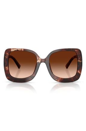 Dolce & Gabbana 55mm Gradient Square Sunglasses in Dark Red Havana /Brown at Nordstrom