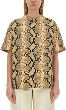 Jil Sander Relaxed Fit T-Shirt With Snake Skin Motif