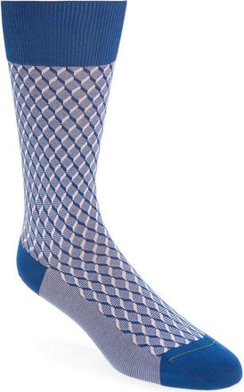 Pantherella Vaughan Cotton Blend Dress Socks in Marine at Nordstrom, Size Medium