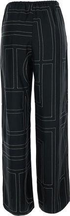 Toteme Womens Pants Monogram Silk Pj Bottoms Black Trousers