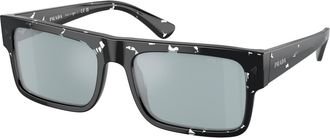 Prada Light Blue MIrror Silver Rectangular Mens Sunglasses PR A10S 15O01A 59