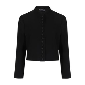Tom Ford Dames, Jassen, Zwart, Maat: S Zijde