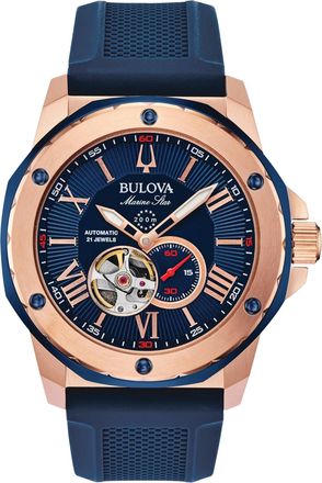 Bulova Marine Star Mens Blue Watch 98A227 Silicone - One Size