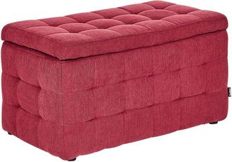 Beliani Beliani - Modern Tufted Ottoman Bedroom Bench Storage Chest Red Fabric Michigan