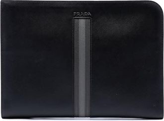 Prada Pre-owned Prada Saffiano Zip Around Portfolio Briefcase Unisex 6VBCST8BBVW473YG
